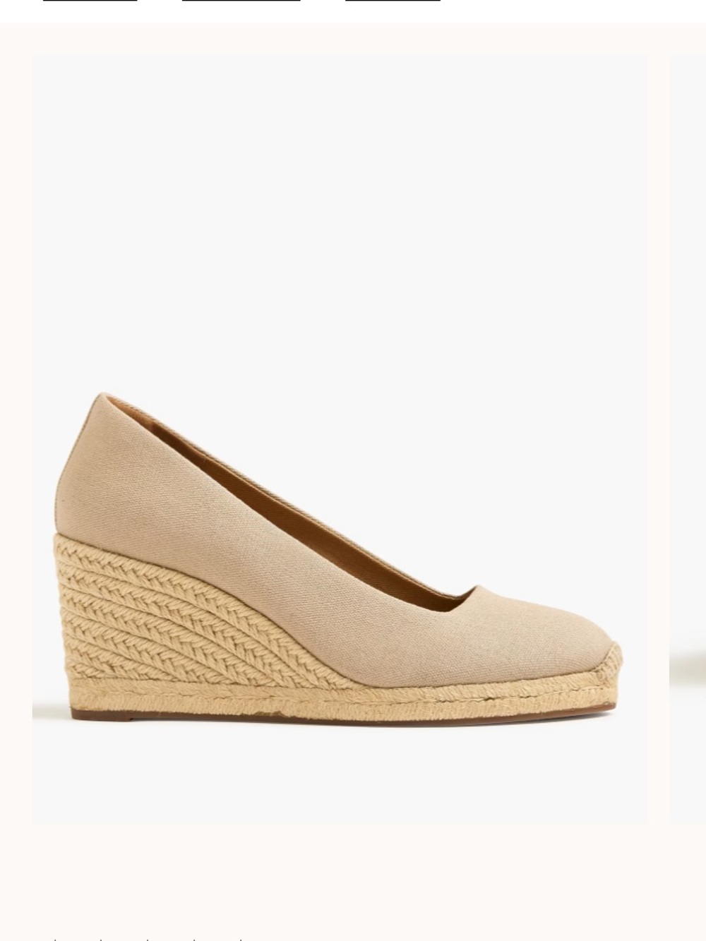 J. Crew Canvas Espadrille Wedges in Natural Beige